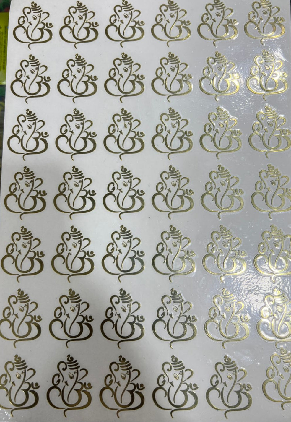 METAL STICKER  GANESHA SHEET  A4 SIZE  ( GANESHA 1.5" )