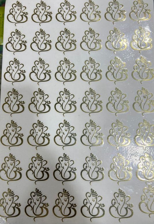 METAL STICKER  GANESHA SHEET  A4 SIZE  ( GANESHA 1.5" )