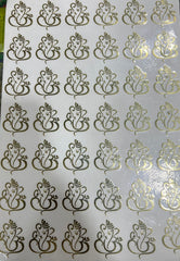 METAL STICKER  GANESHA SHEET  A4 SIZE  ( GANESHA 1.5" )