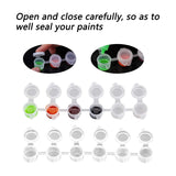 Empty Paint Pots Strips Mini Clear Storage Containers Painting Arts Crafts Supplies for Classrooms Schools Paintings Art Festivals, 12 Strips (3ml/ 0.1 oz)