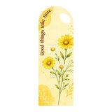 Floral Bouquet Flower Card with Handle – Good Things Take Time Design – 5 Pcs Pack