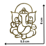 GANESHA GOLDEN  ACRYLIC CUT OUT PACK OF 2 PC
