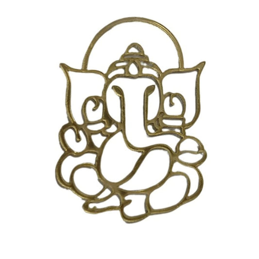GANESHA GOLDEN  ACRYLIC CUT OUT PACK OF 2 PC