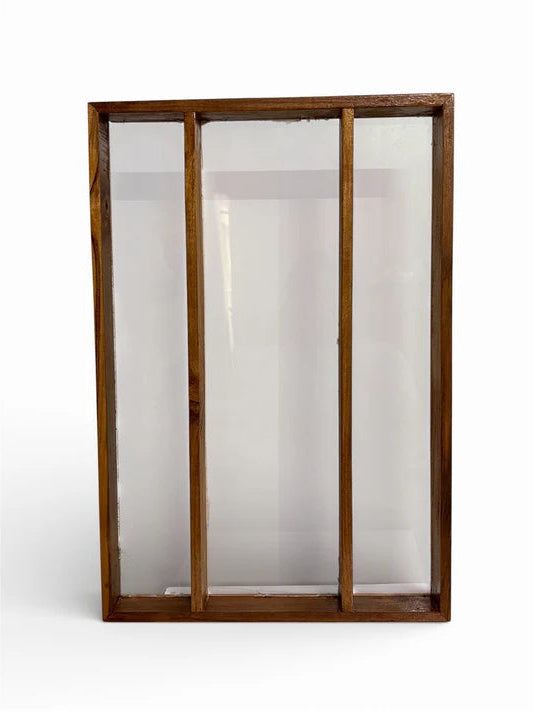 TEAK WOOD FRAME WITH ACRYLIC BASE 18X24" INCH