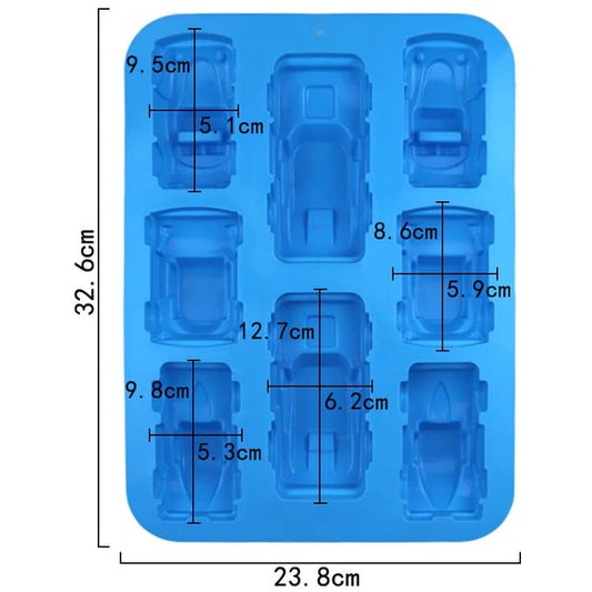 SM1438 8 Multi Cavity Assorted Sports Cars & Race Cars Mould for DIY Concrete Art, Resin Crafts, Soap Making & Cake Making Silicone Mould