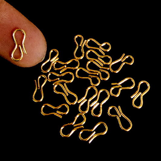 150 TO 180PCS  APROX   PACK GOLD POLISHED ' S HOOK FOR JEWELLERY MAKING IN SIZE ABOUT 10-11 MM