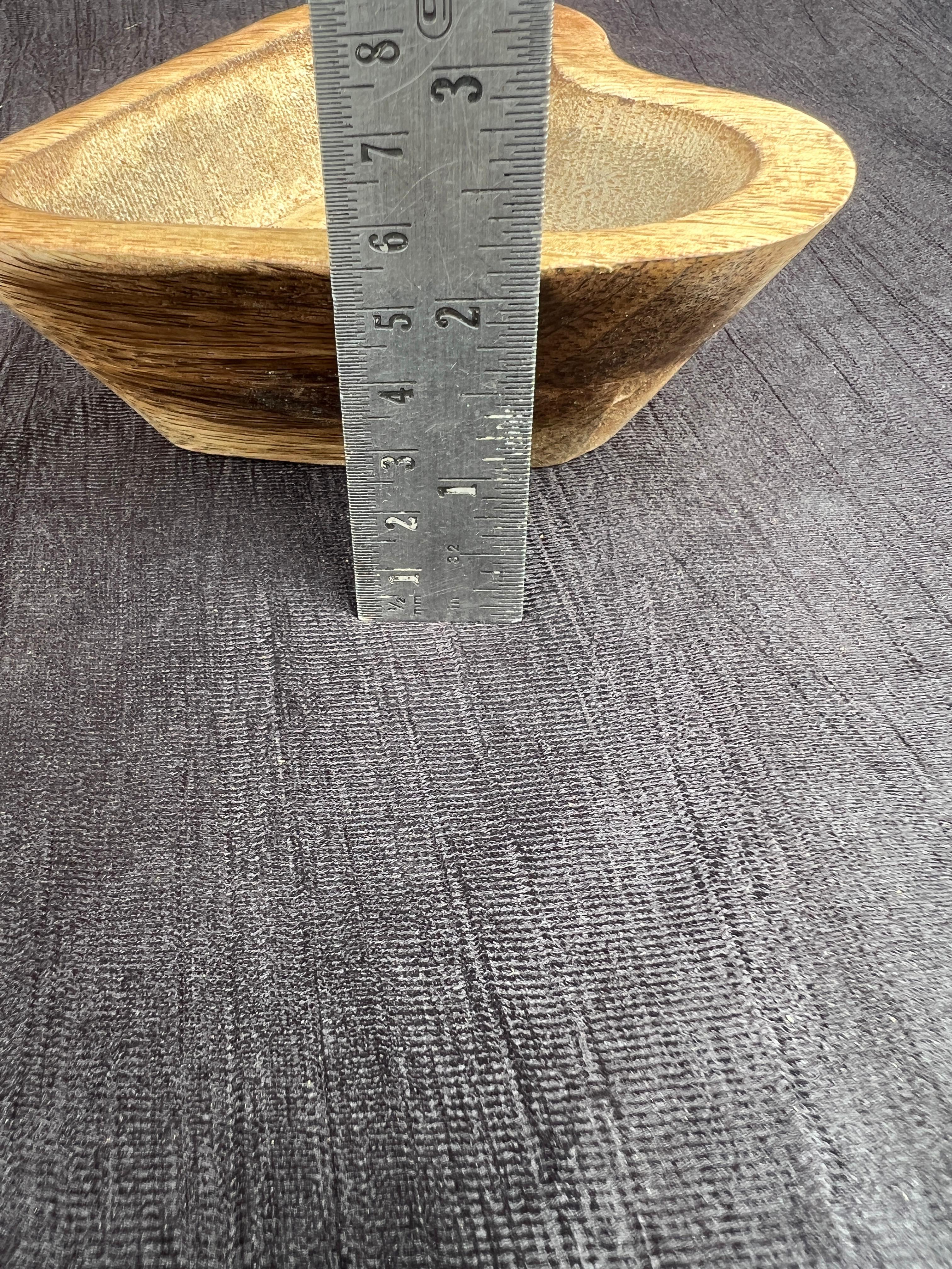 SMALL  WOODEN  DEEP  HEART  BOWL  FOR  CANLDE  MAKING