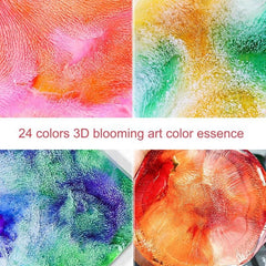 24-Color Alcohol Ink Set – High-Concentrated Ink for Epoxy Resin, Petri Dish Art & Multi-Purpose Crafting