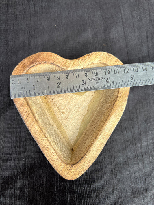 SMALL  WOODEN  DEEP  HEART  BOWL  FOR  CANLDE  MAKING