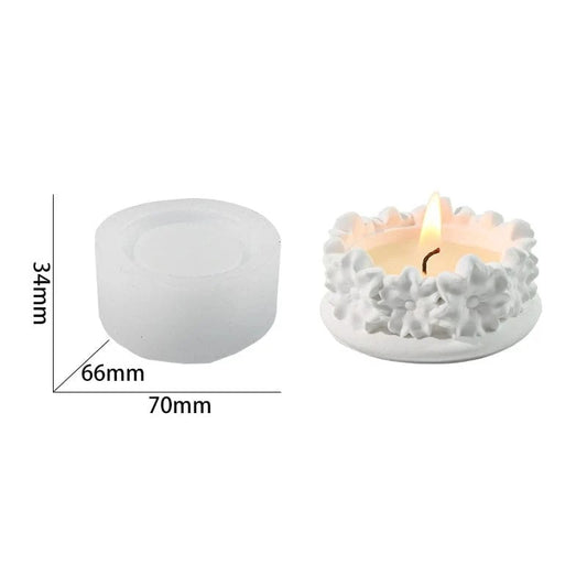 Flower-Edge Tealight Candle Holder Handmade Mould hm0043