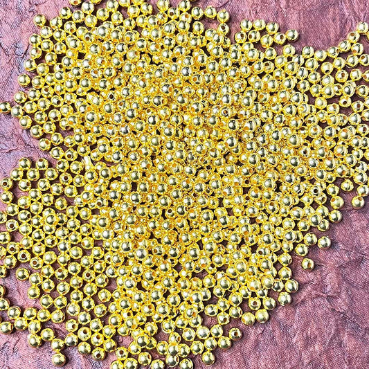 Golden Color 6mm Pearl Beads (Pack Of 40gms)