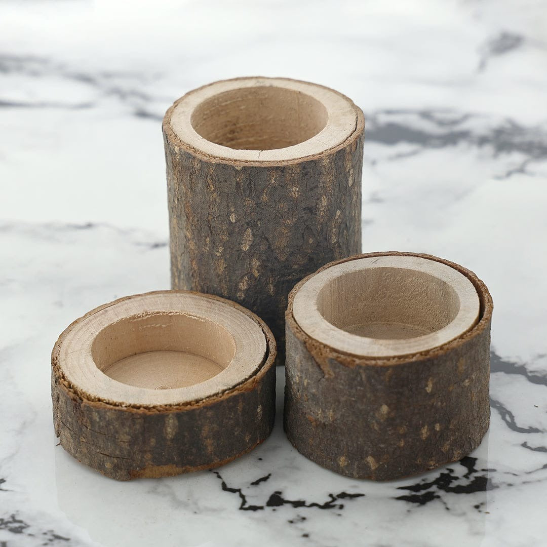 Tree Stump Wooden Candle Holder Tea Light Holder WX303