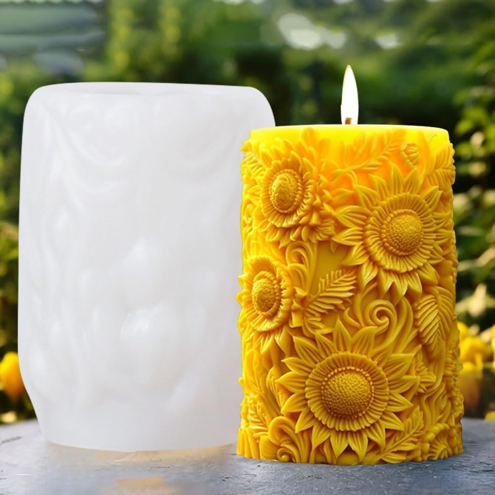 HBR384 flower pillar  Candle Mould