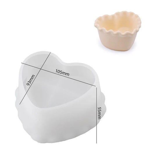 SM1420 HEART SHAPE BOWL MOLD/MOULD CONCRETE  AND  RESIN  AND SILICON