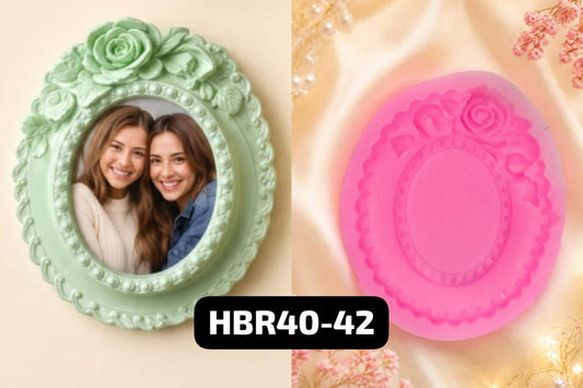 OVAL  MINI FRAME MOLD /MOULD ( SIZE  =  3"  X 2.5" INCH APPROX )  HR4042