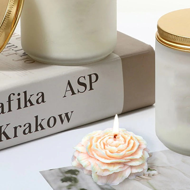 SM0587 3D PEONY FLOWER CANDLE MOLD