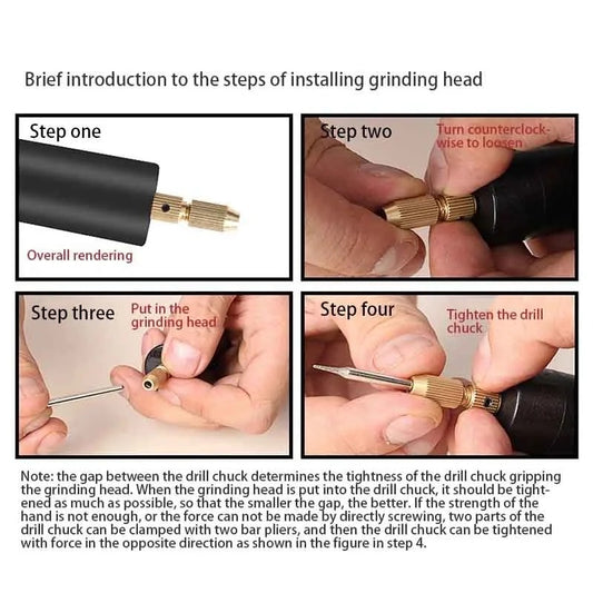 Drilling Electric Tool - Light Power Electric Mini Hand Drill Set, 0.7-1.2mm Micro Aluminum Portable Handheld Drill Set for Trimming, Cutting, Drilling,
