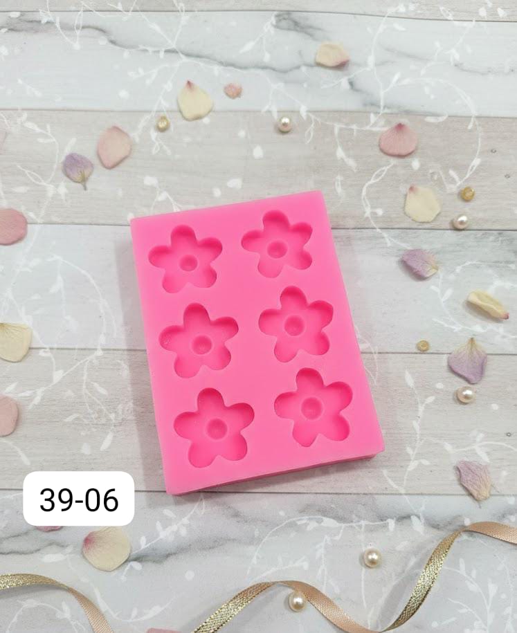 HBR3906 6  CAVITY  FLOWER  CANDLE MOULD