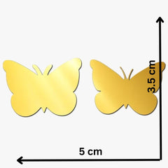 BUTTERFLY GOLDEN ACRYLIC CUT OUT PACK OF 2 PC