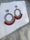Pearl silver Jhumka With Glass Beads Earring Bezels For Resin Art RENDOM COLOUR