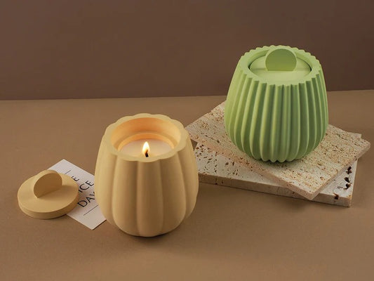 ROUND  STRIPE  CANDLE MOULD  STORAGE  BOX  SM1418