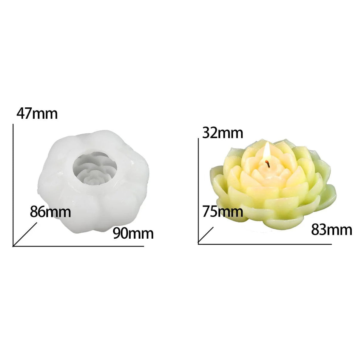 3D Lotus Flower Handmade Mould hm0041