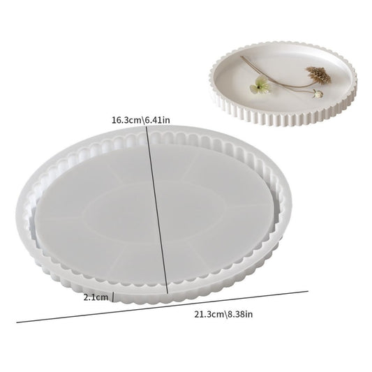 Striped-Edge oval Tray Mold (RM-0295)