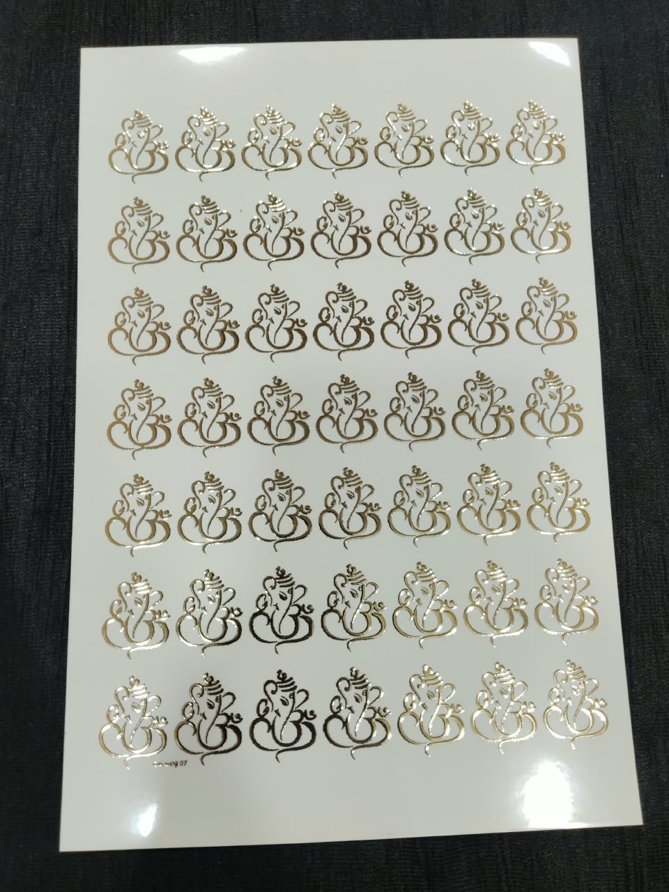 A5 1" Ganesha Embossed Sticker Sheet