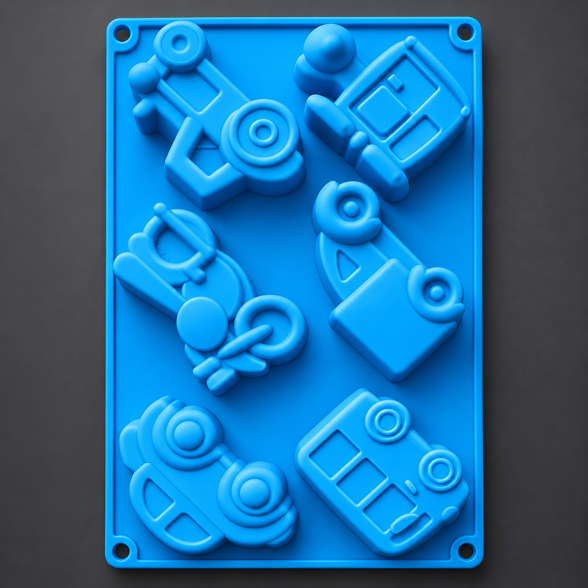 6653 6 Cavity toy car mould for casting powder