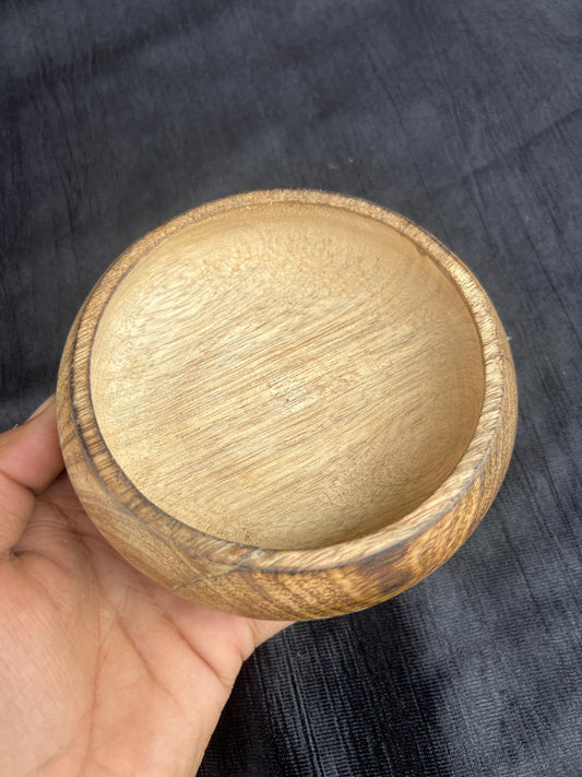 5" ROUND WOODEN BOWL FOR CANDLE MAKING