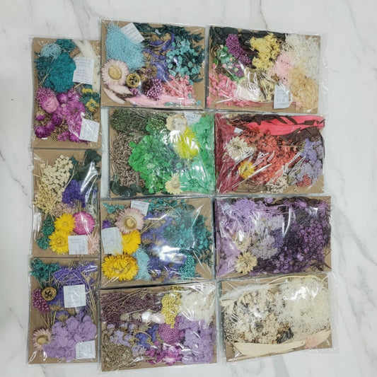 RENDOM COLOUR  BIG  DRY  FLOWER  PKT   FOR  RESIN  AND  CANDLE