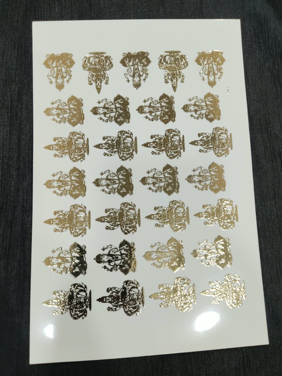 A5 Laxmi Ganesha Embossed Sticker Sheet
