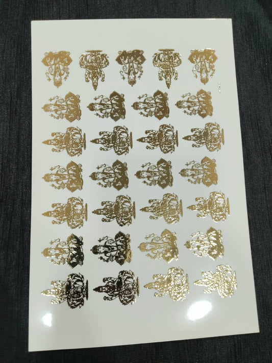 A5 Laxmi Ganesha Embossed Sticker Sheet