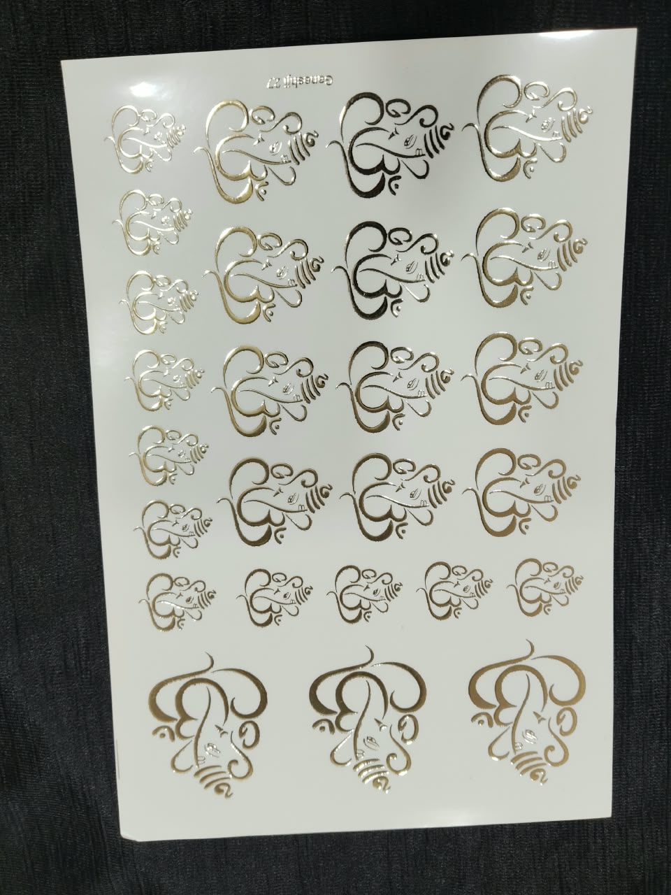 A5 Mix size ganesha sticker embossed sheet 1" 1.5" 2"