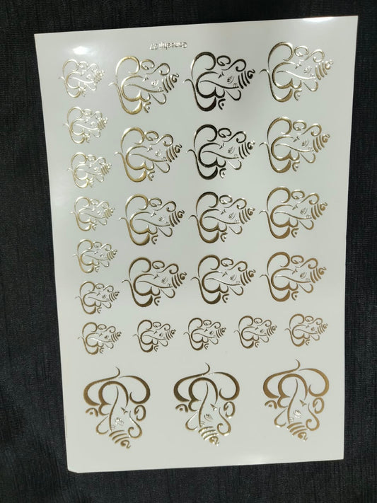 A5 Mix size ganesha sticker embossed sheet 1" 1.5" 2"