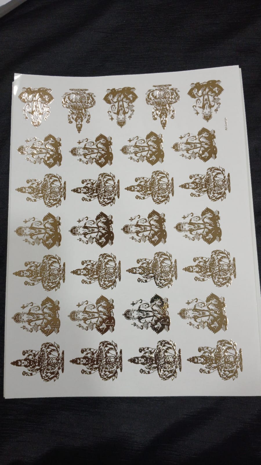 A4 SIZE  DIWALI  GOLD EMBOOSED SHEET ( NON PEAL OFF )