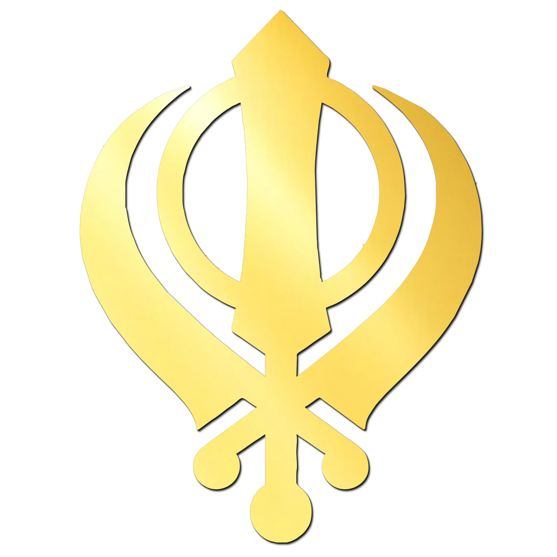 KHANDA SHAHIB GOLDEN ACRYLIC CUT OUT (PACK OF 2 PC)