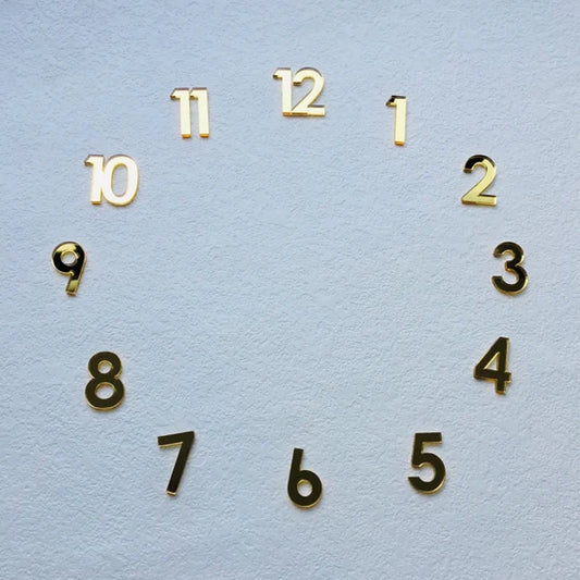 3D Glossy Numeric Letters for Clock | Acrylic Number for Resin Clock | DIY Numbers for Wall Clock (pack of 1) (colour - Golden)