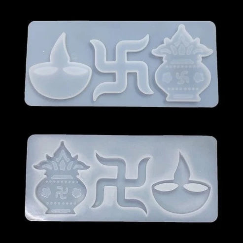 3 CAVITY DIWALI MOULD (KALASH,SWASTIK,DEEP)