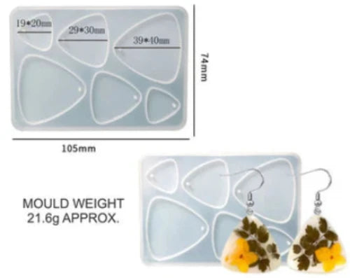 6  cavity triangle jewellery and keychain mould