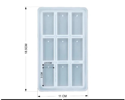 9 cavity  rectangle   key chain mould